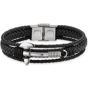 Bruno Banani Lederarmband »Schmuck Geschenk Armkette Axt Lederband breit Silber«