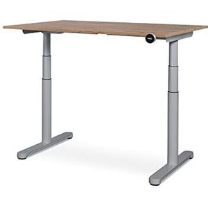 WRK21® PRO Elektronisch in hoogte verstelbaar bureau, hout, Kendal eiken/grijs mat, 120 x 80 x 63,5-128 cm