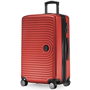 Hauptstadtkoffer - MITTE – set van 3 koffers – handbagage met wielen 55 cm, trolley middelgroot 68 cm + grote koffer 77 cm, ABS, TSA-vergrendeling, Rood, 68 cm, Mitte