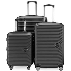 HAUPSTSTADTKOFFER Mitte - set van 3 koffers - handbagage koffer 55 cm, middelgrote koffer 68 cm + grote reiskoffer 77 cm, harde schaal ABS, TSA, Grafieten