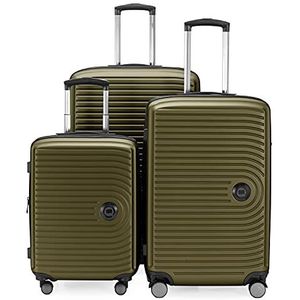 HAUPSTSTADTKOFFER Mitte - set van 3 koffers - handbagage koffer 55 cm, middelgrote koffer 68 cm + grote reiskoffer 77 cm, harde schaal ABS, TSA, avocado