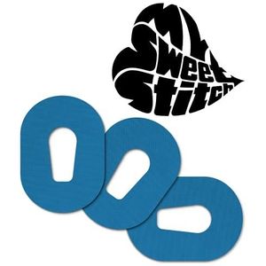 MySweetStitch | Pleister voor de Dexcom G6 Sensor | waterdicht, ademend en huidvriendelijk (25 stuk) | Made in Germany | Buiten Ø 70 x55mm | Blauw