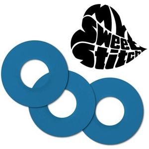 MySweetStitch | Pleister voor de Freestyle Libre 1 & 2 Sensor met VENTILATIEGAT | Waterdicht, ademend en huidvriendelijk Rond (10 stuk) | Made in Germany | Buiten Ø 65mm, binnen Ø 28mm | Blauw