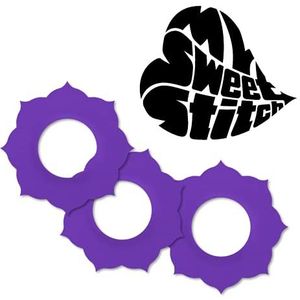 MySweetStitch | Pleister voor de Freestyle Libre 1 & 2 Sensor | waterdicht, ademend en huidvriendelijk - Mandala (10 stuk) | Made in Germany | Buiten Ø 70mm, binnen Ø 28mm | Paars