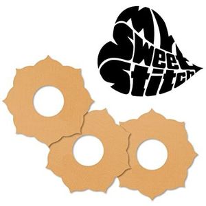 MySweetStitch | Pleister voor de Freestyle Libre 3 Sensor | Waterdicht, ademend en huidvriendelijk Rond (25 stuks) | Made in Germany | Buiten Ø 65mm, binnen Ø 20mm | Beige