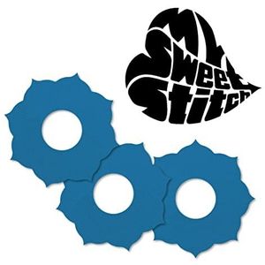 MySweetStitch | Pleister voor de Freestyle Libre 3 Sensor | Waterdicht, ademend en huidvriendelijk Rond (25 stuks) | Made in Germany | Buiten Ø 65mm, binnen Ø 20mm | Blauw