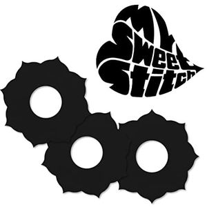MySweetStitch | Pleister voor de Freestyle Libre 3 Sensor | Waterdicht, ademend en huidvriendelijk Rond (25 stuks) | Made in Germany | Buiten Ø 65mm, binnen Ø 20mm | Zwart