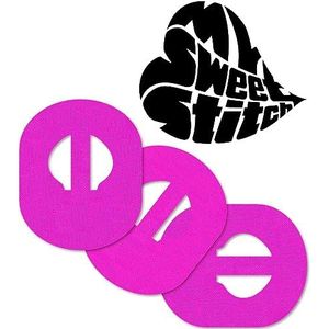 MySweetStitch | Pleister voor Elite - Guardian (25 stuks) | Made in Germany | Buiten Ø 80 x 65mm, binnen 10mm | Roze