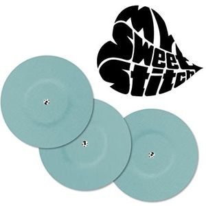 MySweetStitch | Pleister voor de Freestyle Libre 1 & 2 Sensor met VENTILATIEGAT | Waterdicht, ademend en huidvriendelijk Rond (10 stuks) | Made in Germany | Buiten Ø 65mm, binnen Ø 6mm | Ijsblauw