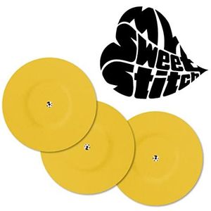 MySweetStitch | Pleister voor de Freestyle Libre 1 & 2 Sensor met VENTILATIEGAT | Waterdicht, ademend en huidvriendelijk Rond (25 stuks) | Made in Germany | Buiten Ø 65mm, binnen Ø 6mm | Geel