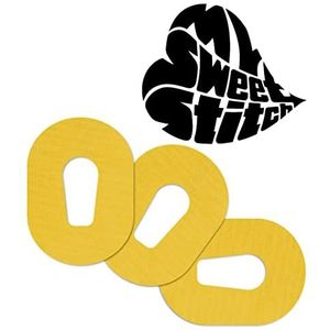 MySweetStitch | Pleister voor de Dexcom G6 Sensor | waterdicht, ademend en huidvriendelijk (25 stuk) | Made in Germany | Buiten Ø 70 x55mm | Geel