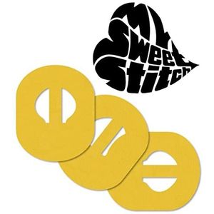 MySweetStitch | Pleister voor Elite - Guardian (25 stuks) | Made in Germany | Buiten Ø 80 x 65mm, binnen 10mm | Geel