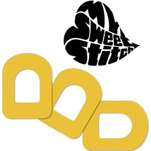 MySweetStitch | Pleister voor Omnipod | Waterdicht, ademend en huidvriendelijk Rond (25 stuks) | Made in Germany | Buiten Ø 95 x 72mm | Geel