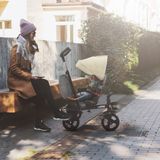 KIDIZ® Dreirad 5in1 Kinderdreirad mit Schubstange Lenksystem Stange ab 1 Jahr vorwärts und Rückwärtsfahrt Jogger , Korb Tasche Getränkehalter Sonnendach Gummiräder, Buggy Fahrrad Baby Klappbar