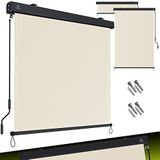 KESSER® Senkrechtmarkise Außenrollo Handkurbelmechanismus Balkonrollo Sonnen-und Sichtschutz, Beschattung Sonnenschutz Außen Rollo mit Kurbel Markisenkasten, Balkon und Terrasse