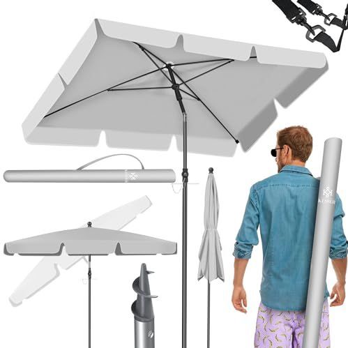 KESSER - Rechthoekige Parasol - 200 × 125cm - Polyester - Inclusief Hoes en Draagtas