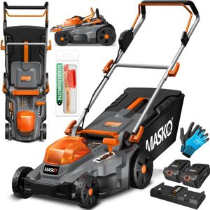 MASKO® Accu grasmaaier ECO-X10 incl. 1 of 2 Li-Ion accu's 4 Ah & dubbele lader –