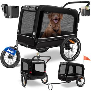 KESSER® Hondenfietskar tot 40 kg 3in1 Hondenbuggy - Fietskar Hond Jogger - Zwart