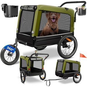 KESSER® Hondenfietskar tot 40 kg 3in1 Hondenbuggy - Fietskar Hond Jogger - Khaki