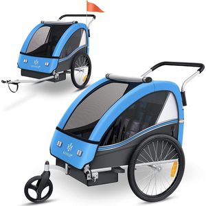 Kesser - Kinderanhänger Fahrradanhänger Sport-RX 2 in 1 Joggerfunktion Kinderfahrradanhänger + 5-Punkt Sicherheitsgurt 360°-Vorderrad Jogger Buggy