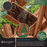 Hochbeet mit Etagen Premium Blumenkasten Blumentreppe Pflanztreppe - Gemüsebeet Kräuterbeet Pflanzkübel Frühbeet Blumenbeet Pflanzkasten Braun / 3