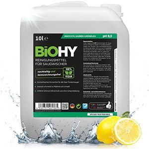 BiOHY Reinigingsmiddel voor zuigwissers (10 Liter Busje) | 1:200 concentraat voor alle nat- droogzuigers | ideaal voor tegels, PVC, parket, laminaat & tapijt | ecologisch (Saugwischer)