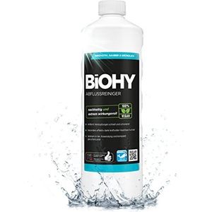 BiOHY Afvoerreiniger (1 Liter Fles) | verwijdert moeiteloos haren | Biologisch concentraat voor keuken & badkamer | verwijdert alle hardnekkige verstoppingen en geuren (abflussreiniger)
