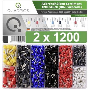 Quadrios 22C470 Assortiment adereindhulzen 0.5 mm², 0.75 mm², 1 mm², 1.5 mm², 2.5 mm², 4 mm², 6 mm², 10 mm² Deels geïso