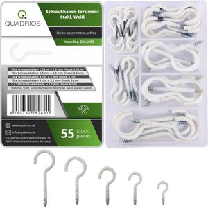 Quadrios - Assortiment Schroefhaken - Wit - 55 Onderdelen