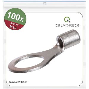 Quadrios 23C515 Ringkabelschoen Dwarsdoorsnede (max.): 6 mm² Gat diameter: 10.5 mm Ongeïsoleerd 100 stuk(s)