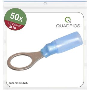 Quadrios 23C525 Ringkabelschoen Dwarsdoorsnede (max.): 2.5 mm² Gat diameter: 10.5 mm Deels geïsoleerd Blauw 50 stuk(s)
