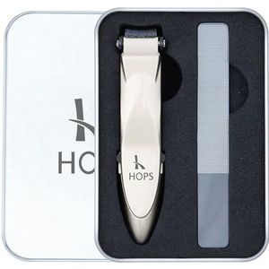 Nagelknipper met vijl en opvangbak, nagelknipper set in geschenkdoos, voor vingernagels en teennagels, grote nagelknipper, roestvrij staal, cadeau voor vrouwen en mannen