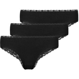 SNOCKS Brazilian Slip met Kant - Dames Ondergoed - Naadloos & Comfortabel - Dames Slips - Dames Onderbroeken - 3 Stuks