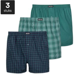 SNOCKS - American Woven - Boxershorts - 3-Pack - Zacht Biologisch Katoen - Losse Fit - Comfortbund