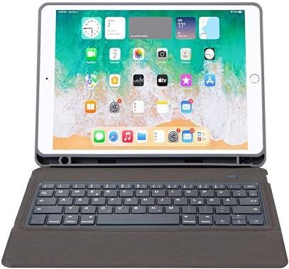 DEQSTER Slim Keyboard 2 für iPad 10.2"" (7./8./9. Generation) - Tastatur Hülle - Bluetooth - QWERTZ Layout