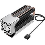 GRAUGEAR, Heatpipe koeler met ventilator, koellichaam voor M.2 NVMe (2280), actieve, 25 mm PWM-ventilator, geluidsarm, 4x warmtegeleidingspads, koperen heatpipe, aluminium, G-M2HS03-F