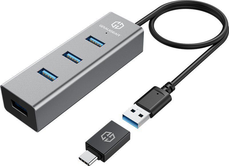 GrauGear G-HUB4-AC USB 3.0-hub 4 poorten Met USB-C stekker