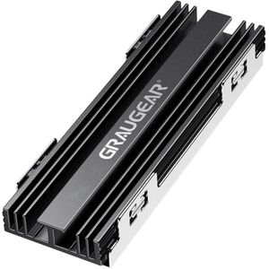 GRAUGEAR, Aluminium koellichaam voor M.2 NVMe SSD (2280), PS5 & PS5 Slim Heatsink-koeler Kit, geschikt voor PlayStation5, PS5 Slim en PC, 2x warmtegeleidingspads incl., M16