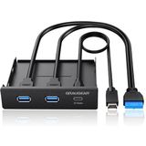 Graugear - Usb-Hub - Docking Station - Zwart - 3 Havens - USB-C en USB-A