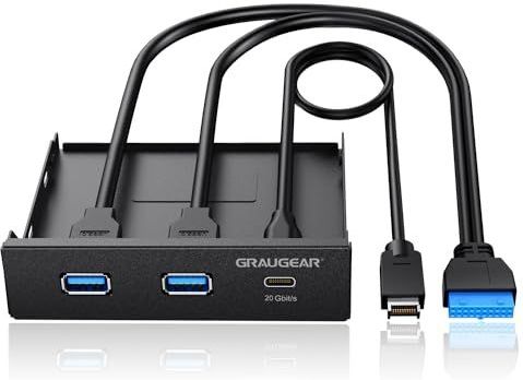 Graugear - Usb-Hub - Docking Station - Zwart - 3 Havens - USB-C en USB-A