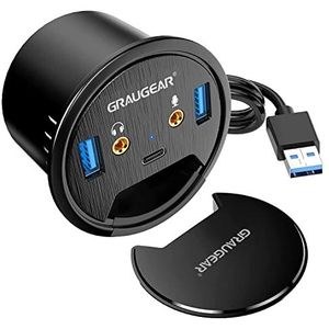 GRAUGEAR G-THUB-AU-60 interface hub USB 3.2 Gen 1 (3.1 Gen 1) Type-A Zwart