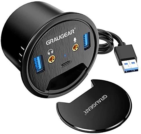 GRAUGEAR G-THUB-AU-60 interface hub USB 3.2 Gen 1 (3.1 Gen 1) Type-A Zwart