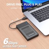 Graugear - USB-A/C 3.1 Adapterkabel - Accessoires voor Harde Schijven - Zwart - Kunststof