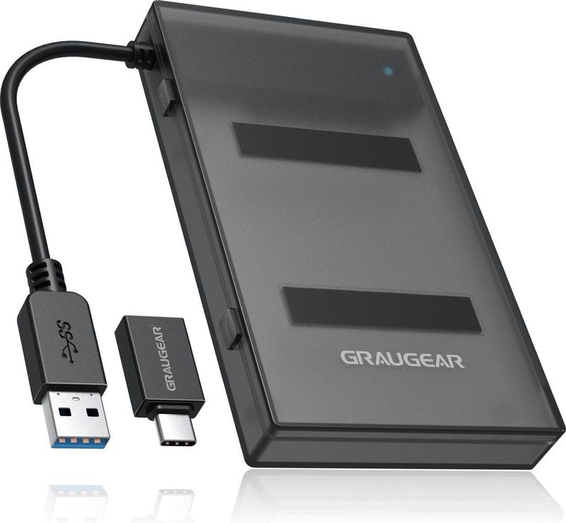 Graugear - USB-A/C 3.1 Adapterkabel - Accessoires voor Harde Schijven - Zwart - Kunststof