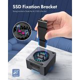 Graugear - G-M2DK-CL - Accessoires voor Harde Schijven - Zwart - Kunststof, Aluminium - Tot 20 Gbit/s