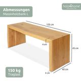 holz4home® Massivholz Hocker I Bank aus Eiche mit Baumkante  L