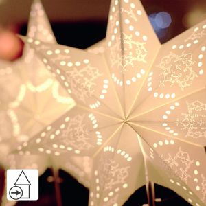 Star Trading ster met verlichting | Kerstdecoratievenster verlicht Kerstdecoratie binnen | Papieren ster verlicht | Kerstlamp| Poinsettia verlicht staand | Ster kerst vloerlamp