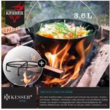 Dutch Oven Set in Holzkiste mit Dutch Oven Mit viel Zubehör - Gusseisen - bereits eingebrannt mit Kochtopf Grillplatte Pfanne Deckelheber 12-Teilig