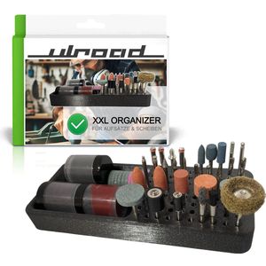 ULROAD organizerstandaard voor uw accessoires - multitoolhouder voor roterend gereedschap en - ook geschikt voor dremel - 80 sleuven voor boren en hulpstukken 2 opbergvakken voor schijven enz.