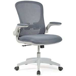 IntimaTe WM Heart WY21A04 Bureaustoel, managersstoel, ergonomische bureaustoel, ademende bureaustoel, in hoogte verstelbare draaistoel met inklapbare armleuningen,60 x 60 x 105.5 cm, grijs